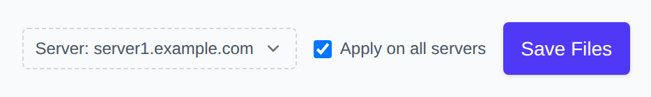 Server picker and Apply on all servers box next to the Save button