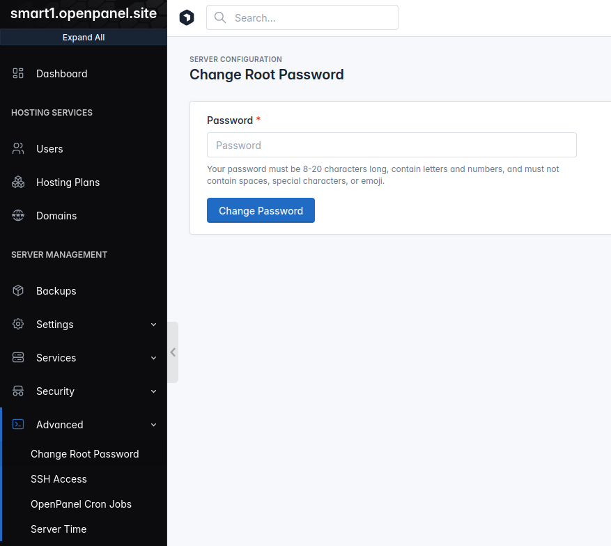 root password