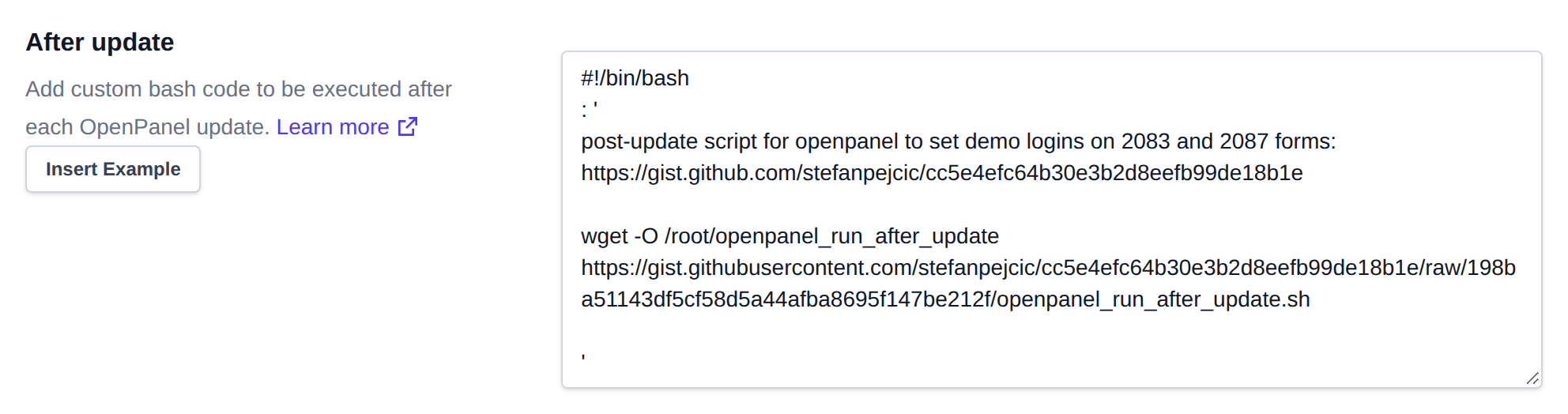 After update script editor
