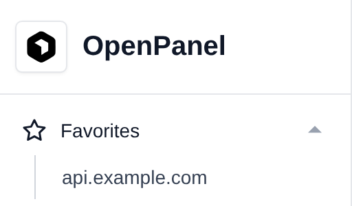 Favorites list at the top of the sidebar with a saved page