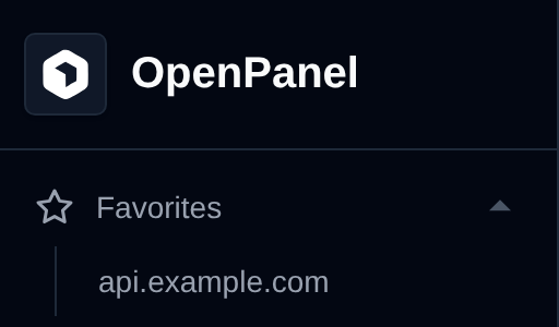 Favorites list at the top of the sidebar with a saved page