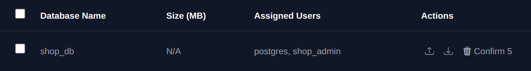 Delete button turned into a Confirm button with a countdown after the first click