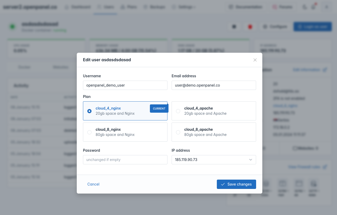 openadmin users single user edit_info_tab