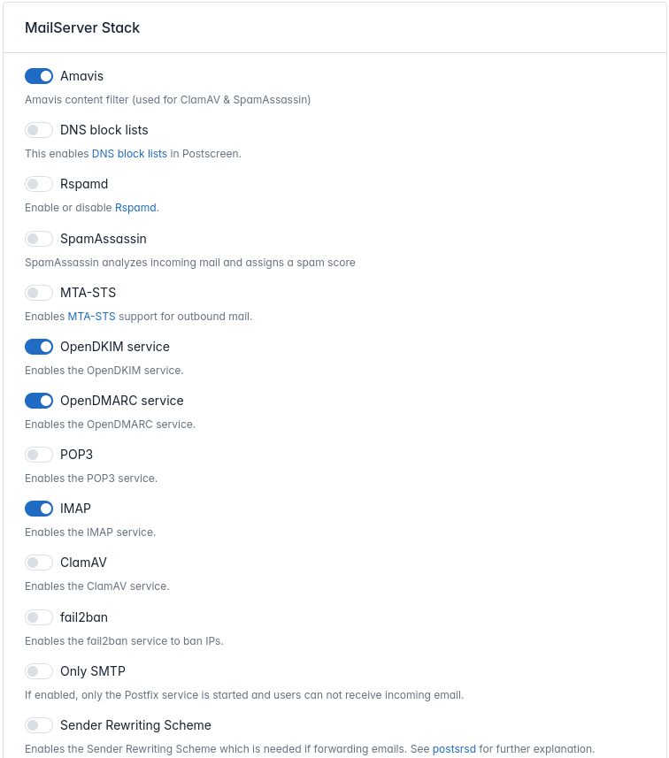 mailserver stack