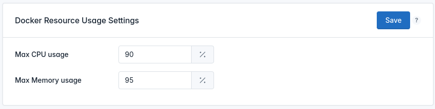 openadmin docker cpu settings