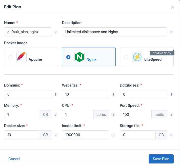 openadmin edit plan step 2