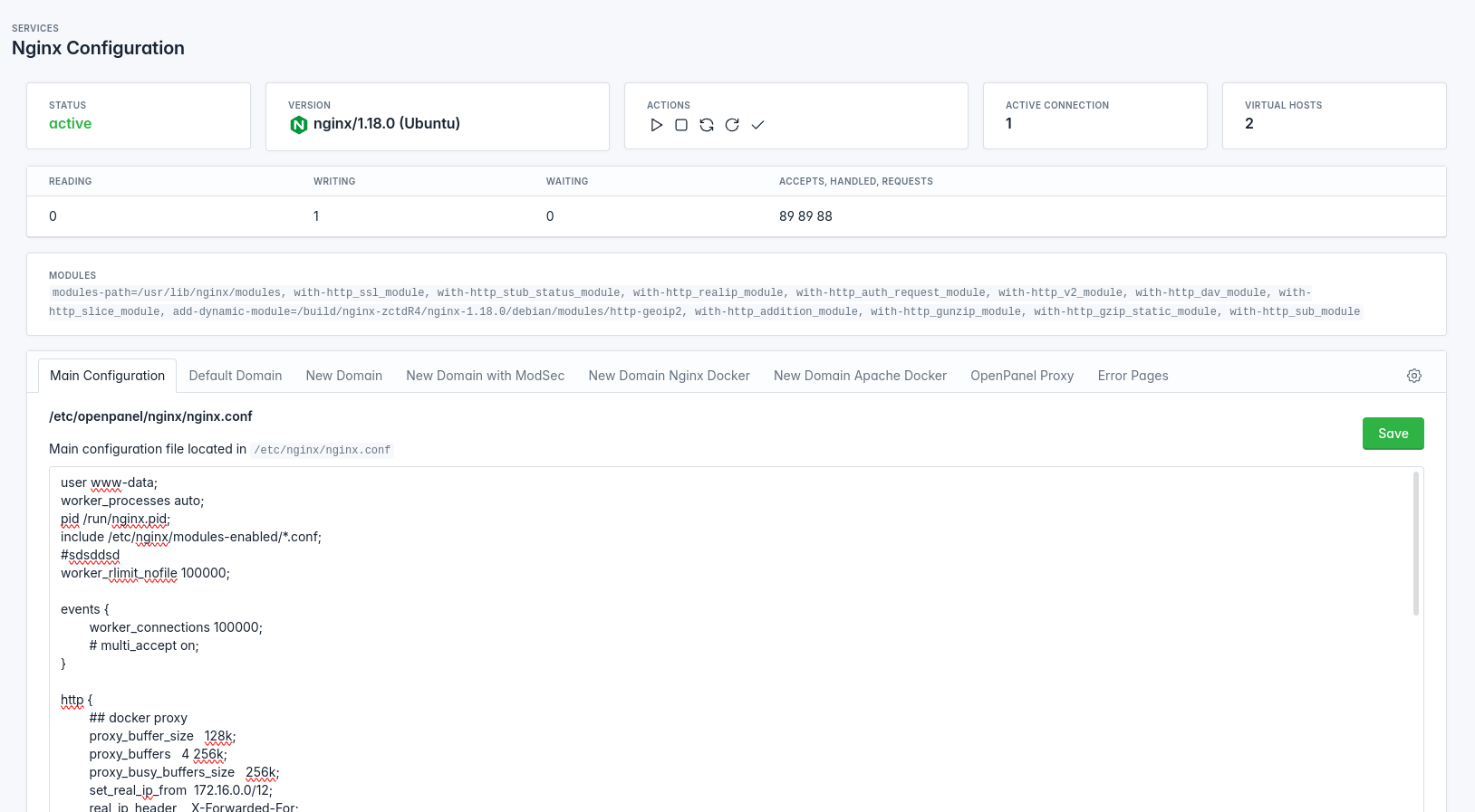 Nginx Configuration OpenAdmin