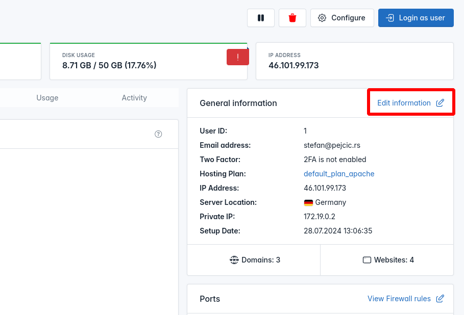 openadmin users reset password step 1