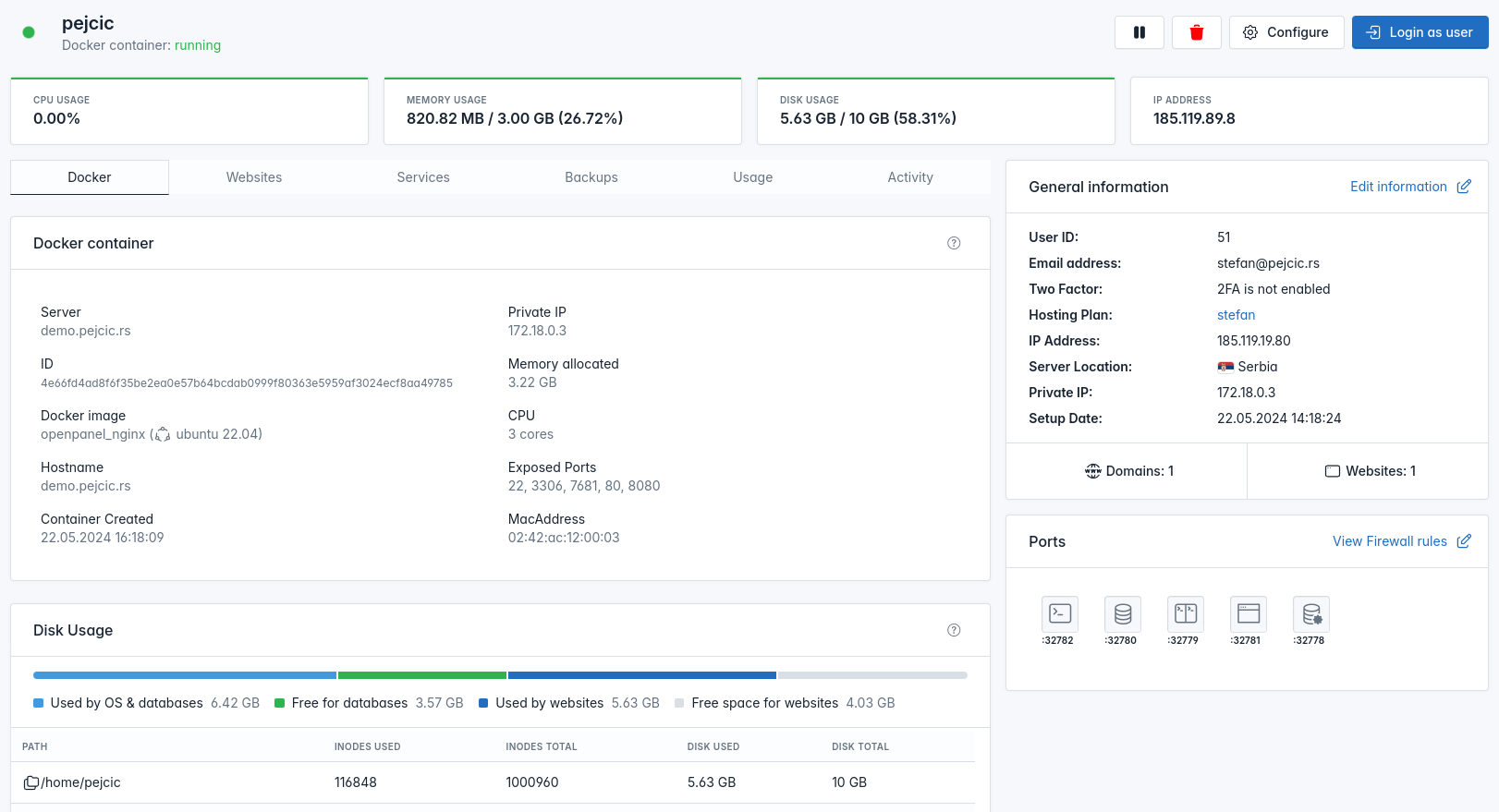 openadmin users single user view