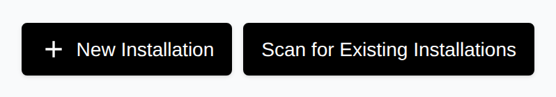 Scan for Existing Installations button next to New Installation on the WordPress Manager page