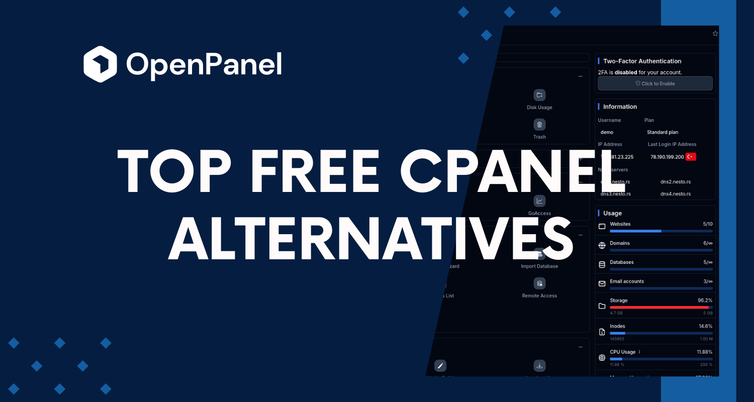 Top Free cPanel Alternatives You Should Try in 2025