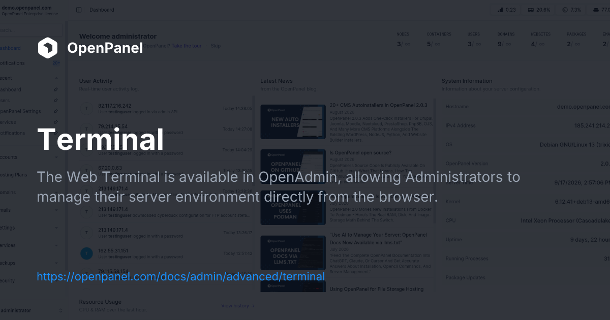 Terminal | OpenPanel