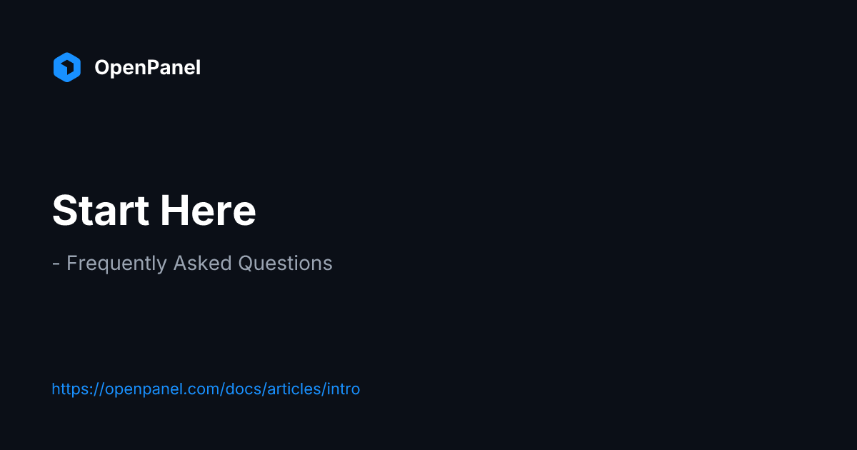 Start Here | OpenPanel