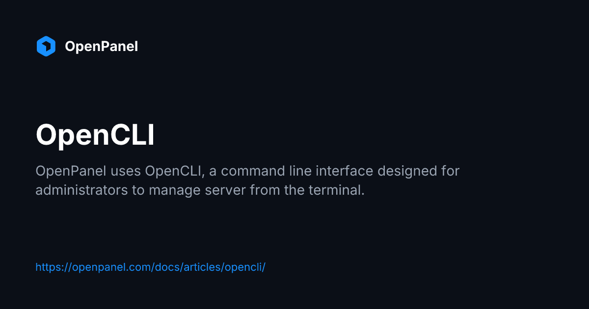 OpenCLI | OpenPanel