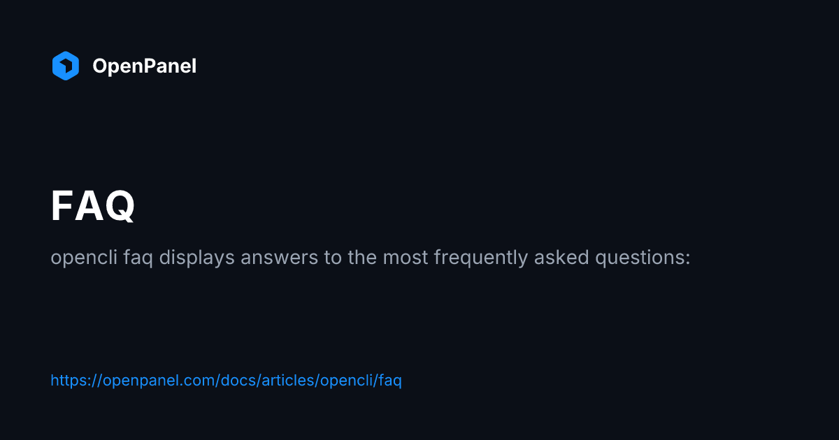 FAQ | OpenPanel