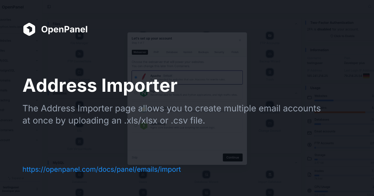 Address Importer | OpenPanel